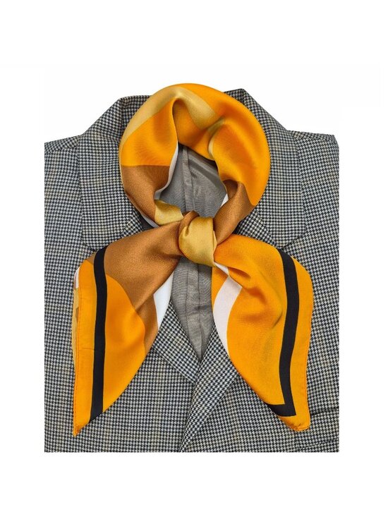 Unbranded Accessories - ✨Silky Square Scarf Abstract Geometric Pattern Versatile Stylish Luxury Yellow✨